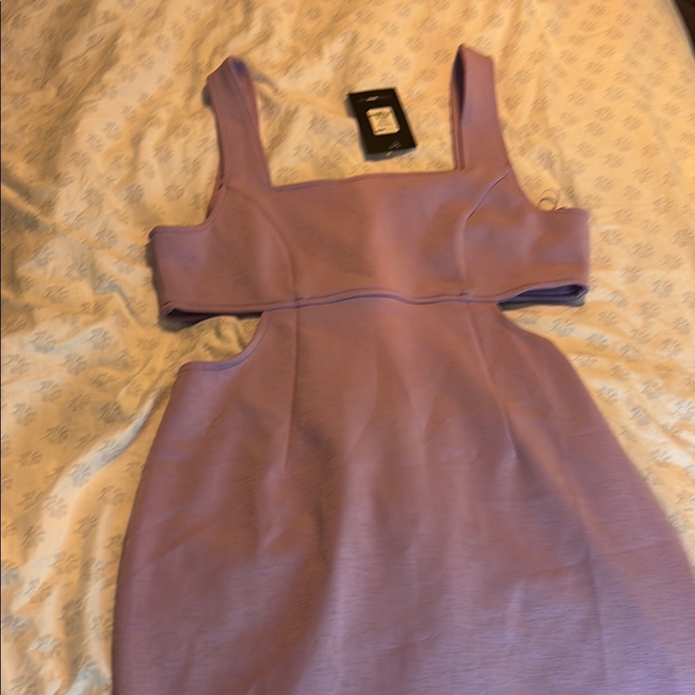 Lavender Sleeveless Cutout Dress